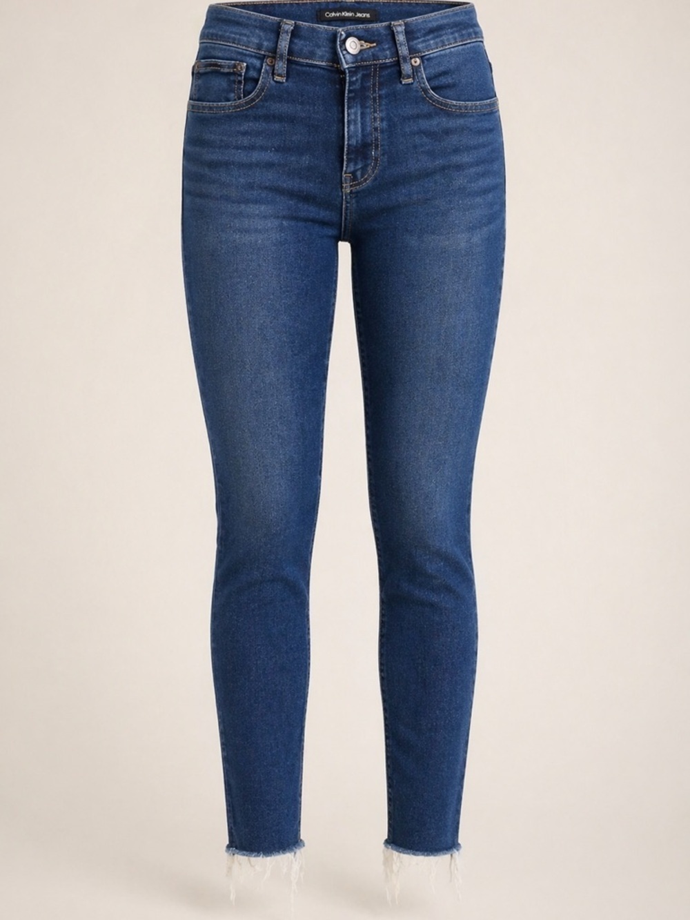 Calvin Klein High Rise Skinny Jeans | Raw Hem Dark Wash Denim | Size 6